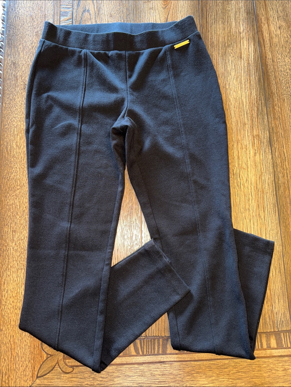 Michael Kors Black Ponte Leggings with Gold Accent